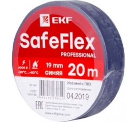 Изолента ПВХ EKF синяя 19мм, 20м, серии SafeFlex 10 шт. plc-iz-sf-s 
