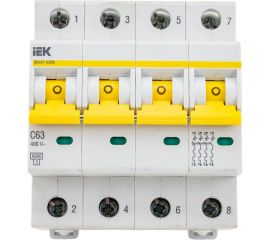 Автоматический выключатель IEK ВА47-60M 4Р 63А 6кА С MVA31-4-063-C 