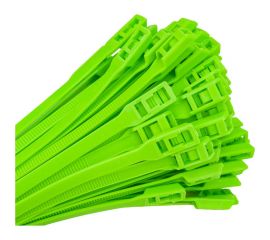 Разъемные стяжки с горизонтальным замком FORTISFLEX КСГ 8х400 зеленые 74249 