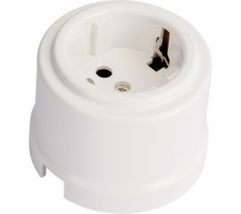 Розетка BIRONI Пластик Белый с заземлением B1-101-21 