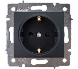 Розетка с защитой от детей Lezard, KARINA, ПБТ, чёрный бархат, 707-4288-124B 