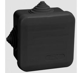Распаячная коробка IEK км41236 70x70x40мм ip44 4 вв. черная UKO21-070-070-040-K02-44 