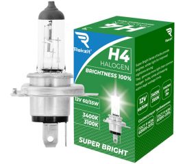Галогенная лампа Rekzit Brightness 100% H4, 60/55 Вт, 12 В 90044 