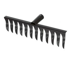 Прямые грабли с витыми зубьями Комус металл, 34 см, без черенка 160534 