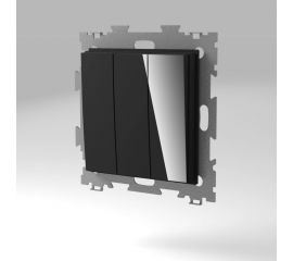 Трехклавишный проходной переключатель CGSS, черный Эстетика GL-W103-PBCM 