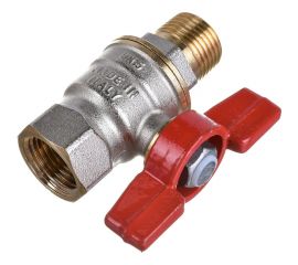 Шаровой кран Giacomini DADO 1/2, ВН, ручка-бабочка красная, никелированный R914 R914X023 