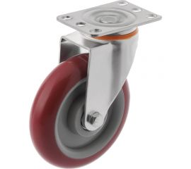 Колесо аппаратное полиуретановое поворотное с площадкой 310125S (125 мм; 150 кг) А5 1005792 
