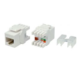 Вставка Hyperline KJ8-8P8C-C6-180-WH Keystone Jack RJ-45 8P8C, категория 6, тип 180 градусов 426189 