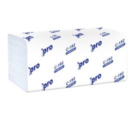 Бумажное полотенце Protissue листовое 1-сл., 250 лист/уп, 210x230 мм, v-сложения белое Г-С192 