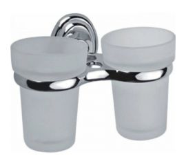 Держатель для зубных щеток и пасты HAIBA с двумя стаканами, хромированный HB1508 