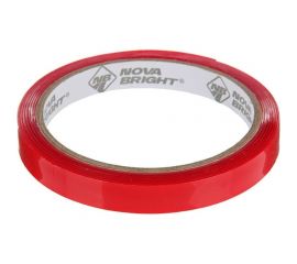 Двухсторонняя клейкая лента Nova Bright fusion красный + прозрачный (акриловая основа), 6 мм х 2 м 46660 