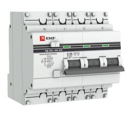 Дифференциальный автомат EKF PROxima АД-32, 3P+N, 25А/100мА, SQ DA32-25-100S-4P-pro 