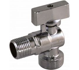 Шаровой угловой кран для бытовых приборов СТМ СТАНДАРТ 1/2х3/4"", ш/ш, с отражателем бабочка, удлиненная резьба, хром CAMR1234 