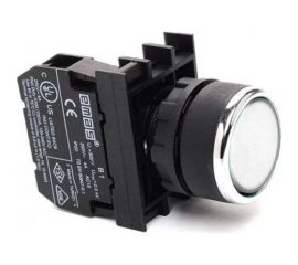 Нажимная кнопка Emas круглая, белая, 1НО, серия B, 250 В AC, 4 А, 10 шт. B100DB 