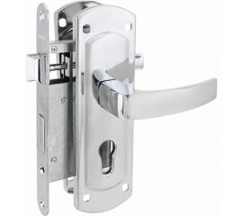 Врезной замок с ручками Аллюр ЗВ4-1/55A CP хром, автомат, без механизма секрета 7157 