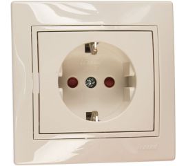 Розетка LEZARD MIRA с защитой от детей керамика белый с белой вставкой 701-0202-124 