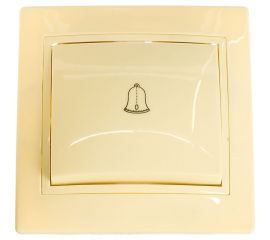 Одноклавишный (кнопочный) выключатель IEK КВАРТА 10А кремовый EVK13-K33-10-DM 