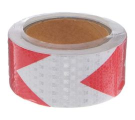 Светоотражающая самоклеящаяся лента СИМАЛЕНД красно-белая, 5 см х 10 м 5155983 