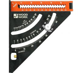 Плотницкий угольник WOODWORK 152 мм, со скользящим упором и удлинителем до 300 мм, алюминиевый PTR-152 