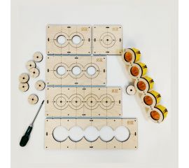 Комплект шаблонов для сверления подрозетников 5 шт, 72 мм, толщина 8 мм, расстояние 71 мм РОТОР Shablon-v3-72 