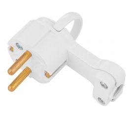 Угловая плоская вилка Bylectrica откидным с кольцом, с землей, 16А, В16-061 