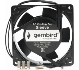 Вентилятор Gembird 92x92x25, AC, 220, втулка, 2 pin, провод 30 см, AC9225S22H 