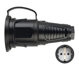 Розетка кабельная PCE 16A 220V 2P+E IP54 корпус крышка черный, маркер черный 2511-ss 