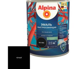 Эмаль по ржавчине ALPINA (быстросохнущая; RAL 9005; 0.75 л) 948104223 
