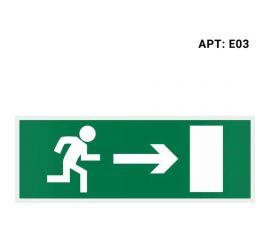Самоклеящаяся информационная этикетка Wolta "ВЫХОД НАПРАВО" 322x120мм E03 