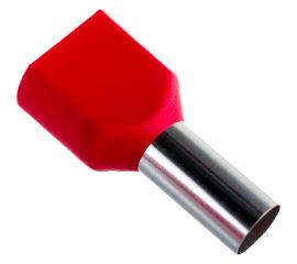 Штыревой втулочный изолированный наконечник REXANT F-14мм 2х10кв.мм 10-14/ Ги2 10-14 красный, 100 шт 08-2812 