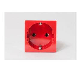 Электрическая розетка 2К+З, с защитными шторками, красный, 10 шт. SPL 200014 