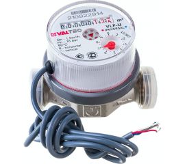 Универсальный квартирный водосчетчик Valtec с импульсным выходом, без сгонов, до +90С, 1.5м3, 1/2, 80 VLF-15U-IL 