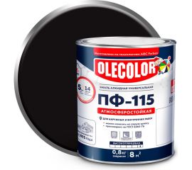 Эмаль OLECOLOR ПФ-115 черный, 1.8 кг 4300000245 