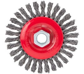 Щетка-крацовка дисковая, плетенная стальная проволока, 100 мм, М14 GROSSMEISTER 021128001 