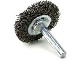 Щетка для дрели дисковая 38x8 мм, с хв-м 6 мм, гофрированная нержавеющая сталь 0.30 мм 13-170 EuroBrush EB-D38SS 