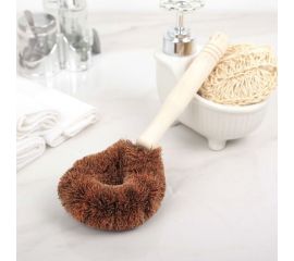 Ерш-щетка для чистки посуды Доляна щетина кокос, деревянная ручка, 25х8х6 см 2969514 