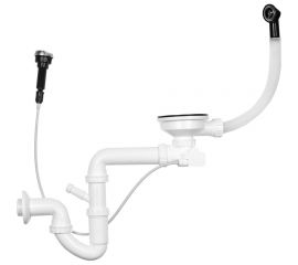 Итальянский сифон автомат для кухонной мойки с одной чашей WISENT WGER007 