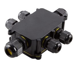 Распределительная коробка STEKKER LD526 водонепроницаемая на 6 выходов, 450V, 140x100x36, черный 49124 