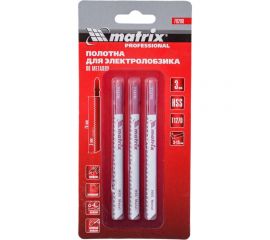 Набор пилок по металлу для электролобзика Matrix Professional 75x3 мм HSS EU-хвостовик 78208 3 шт. 