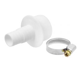 Прямой штуцер с хомутом для сливного шланга стиральных машин MasterProf d40 - 19/22 мм ИС.110663 