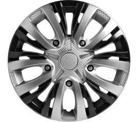 Колесные колпаки Airline 16 Лион Т серебристый/черный, карбон, комплект 2 шт. AWCC-16-28 