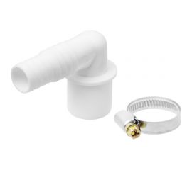 Угловой штуцер с хомутом для сливного шланга стиральных машин MasterProf d32 - 19/22 мм ИС.110667 