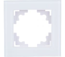 1-местная рамка STEKKER GFR00-7001-01 серия Катрин, стеклянная, белый 39517 