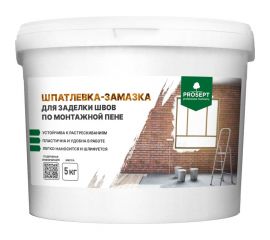 Шпатлевка-замазка для заделки швов по монтажной пене PROSEPT Flastic 5 кг 083-5 