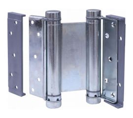 Барная пружинная петля двойного действия ALDEGHI LUIGI SPA 148х50х42 мм, цвет: цинк, к-т: 2 шт + ключ с декоративными шурупами 101AZ150B 