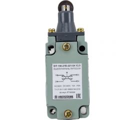 Путевой выключатель Электротехник ВП 15К-21Б-221-54 У2.8, толкатель с роликом, прямого действия, IP54, ET004424 