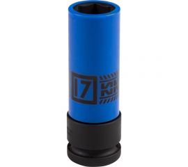 Головка торцевая ударная глубокая 17 мм, 1/2""DR, тонкостенная, пластиковая защита KING TONY 494517M 