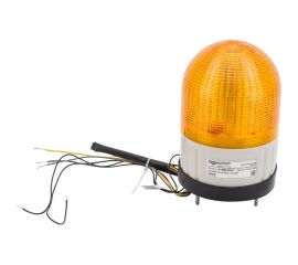 Светосигнальный маячок INNOCONT d=100мм, L=146мм, светодиод(постоянное/мигающее), вращение, зуммер, цвет: желтый, 220VAC, IP55, кабель 0,5м SL100B-220-Y 