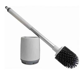 Туалетная щетка HAPPY PANDA HP-TE01 силиконовая, с подставкой и держателем на стену РТ-00068767 