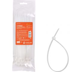Кабельные стяжки Airline хомуты 3,6 х 200 мм, пластиковые, белые, 100 шт. ACT-N-06 